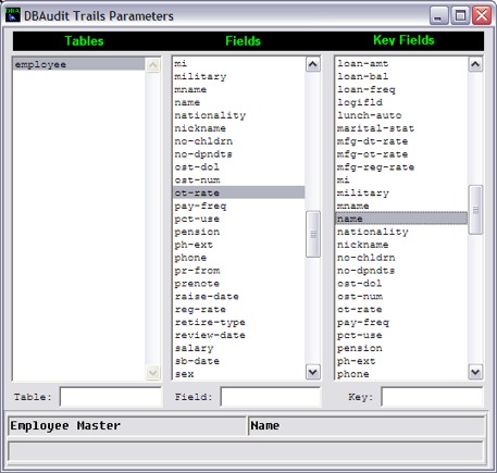 Audit Trails Parameters